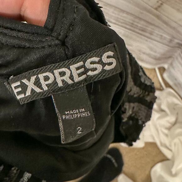 Express Silver and Black Sequin Mini Dress, EUC, Size 2, MSRP $128 - Picture 14 of 14